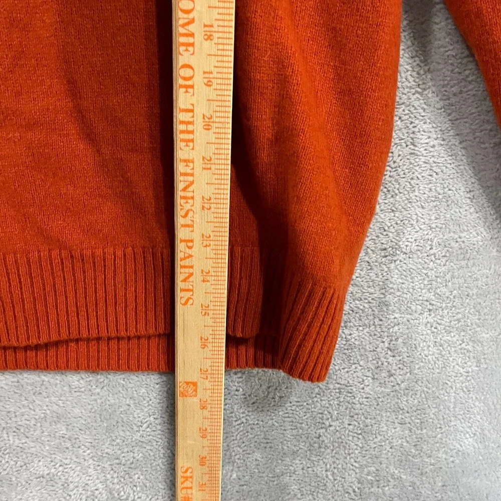 Uniqlo Sweater Mens Medium Orange Knitted Wool Long Sleeve Crewneck Pullover